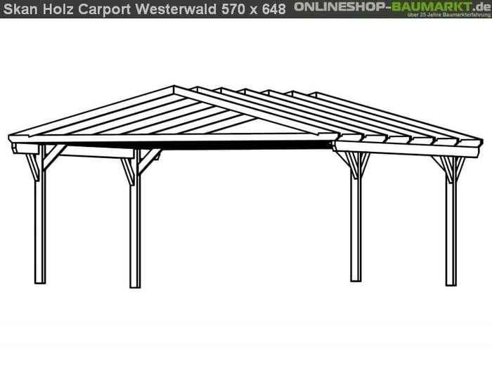 Skan Holz Carport Westerwald 570 x 648 cm Leimholz