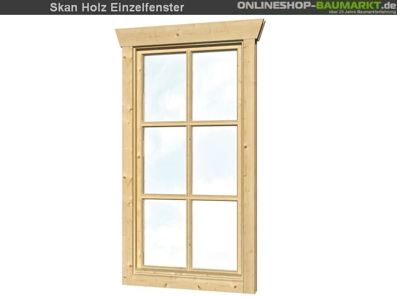 Skan Holz Einzelfenster 45 mm hoch, Anschlag rechts