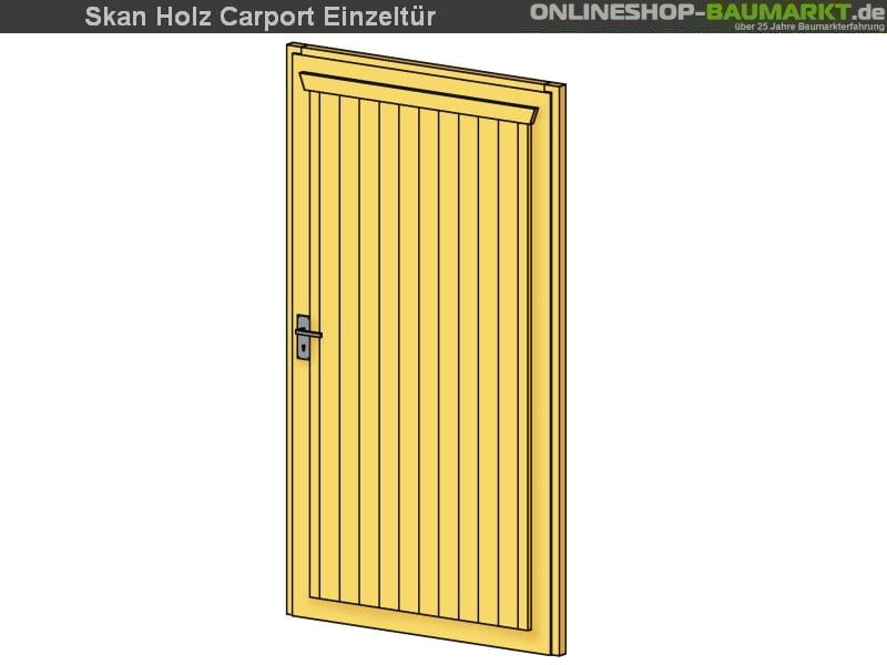 Skan Holz Einzeltür für Carports, 98 x 198 cm, unbehandelt