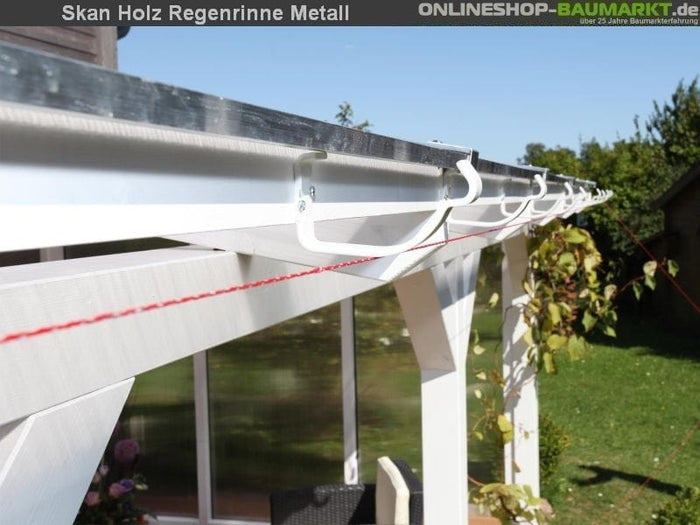 Skan Holz Metall-Regenrinne für Terrassenüberdachung bis 434 cm Breite, anthrazit