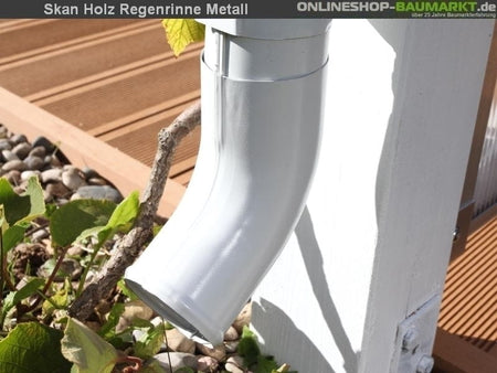 Skan Holz Metall-Regenrinne für Terrassenüberdachung bis 648 cm Breite, weiß
