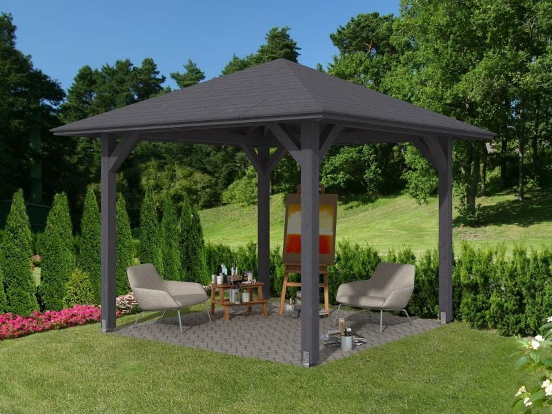 Skan Holz Pavillon Cannes Größe 1 in schiefergrau