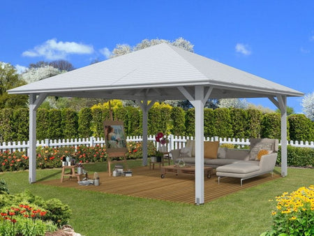 Skan Holz Pavillon Cannes Größe 4 in weiß