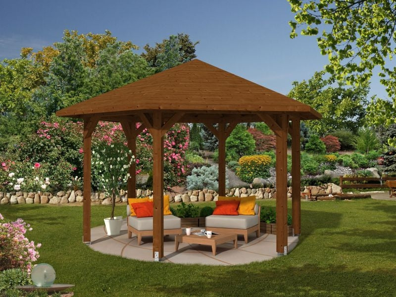 Skan Holz Pavillon Nancy Größe 3 in nussbaum