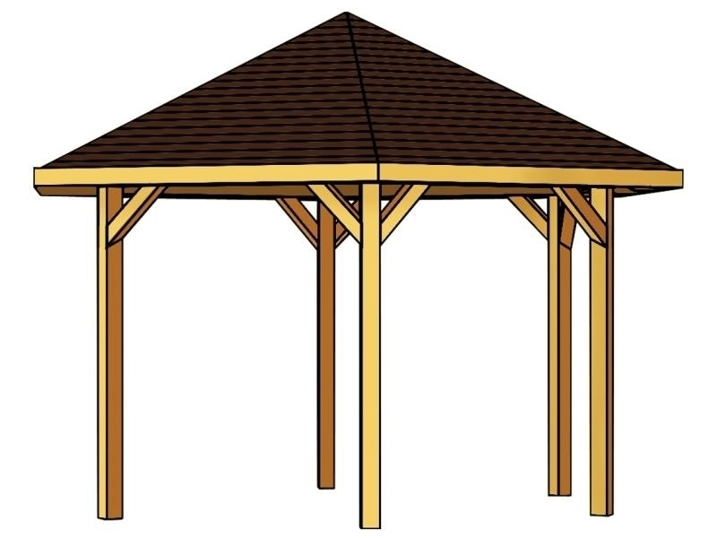 Skan Holz Pavillon Nancy Größe 3 in schiefergrau
