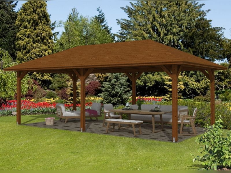 Skan Holz Pavillon Orleans Größe 2 in nussbaum