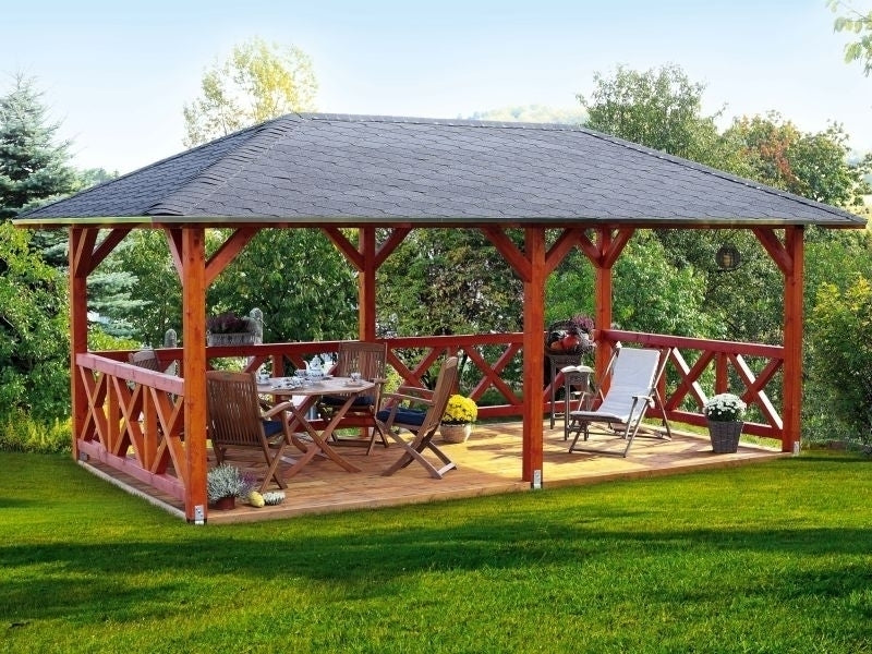 Skan Holz Pavillon Orleans Größe 3 nussbaum