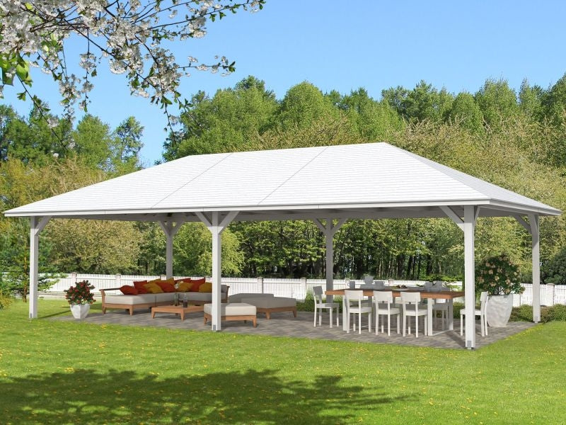 Skan Holz Pavillon Orleans Größe 4 in weiß