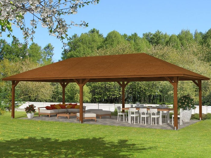 Skan Holz Pavillon Orleans Größe 4 in nussbaum