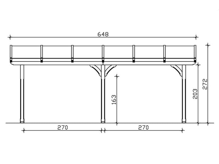 Skan Holz Terrassenüberdachung Rimini 648 x 350 cm natur