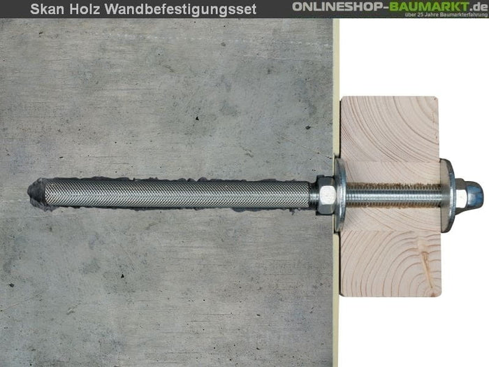 Skan Holz Wandbefestigungsset für Terrassenüberdachungen mit 327 cm Breite