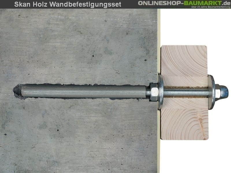 Skan Holz Wandbefestigungsset für Terrassenüberdachungen mit 541 cm Breite