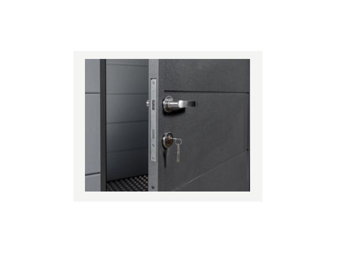 Telluria Metall-Garage Classico 3654, Granitgrau, inkl. Garagentor und Fenster