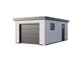 Telluria Metall-Garage Classico 3663, Komplett Weiß, inkl. Garagentor und Fenster