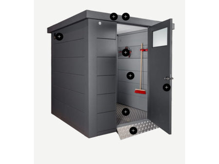 Telluria Metall-Gerätehaus Classico 2121 komplett Weiß