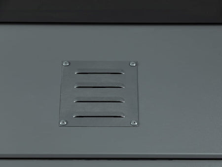Telluria Metall-Gerätehaus Classico 2424 Weiß mit Lounge links, inkl. 2 Fenster