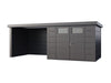 Telluria Metall-Gerätehaus Classico 3024 Granitgrau mit Lounge links