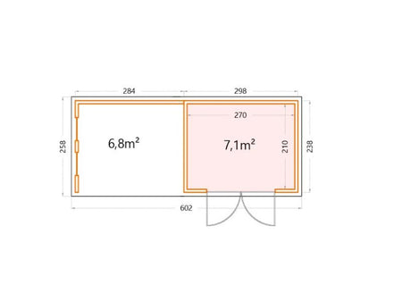 Telluria Metall-Gerätehaus Classico 3024 Komplett Weiß mit Lounge links, inkl. 2 Fenster