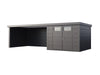 Telluria Metall-Gerätehaus Classico 3030 Granitgrau mit XL Lounge links