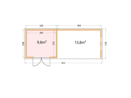 Telluria Metall-Gerätehaus Classico 3330 Komplett Weiß mit XL Lounge rechts, inkl. 2 Fenster