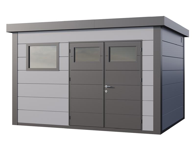 Telluria Metall-Gerätehaus Classico 3930+ Lichtgrau, inkl. Fenster