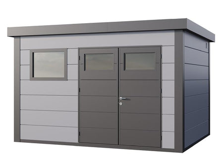 Telluria Metall-Gerätehaus Classico 3930+ Lichtgrau, inkl. Fenster
