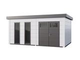 Telluria Metall-Gerätehaus Classico 5436+ Komplett Weiß, inkl. 2 Fenster