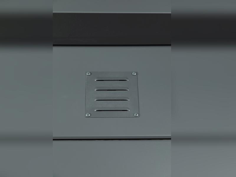 Telluria Metall-Gerätehaus Luminato 3930, Granitgrau, inkl. 2 bodentiefe Fenster