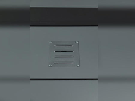 Telluria Metall-Gerätehaus Luminato 3930, Granitgrau, inkl. 2 bodentiefe Fenster