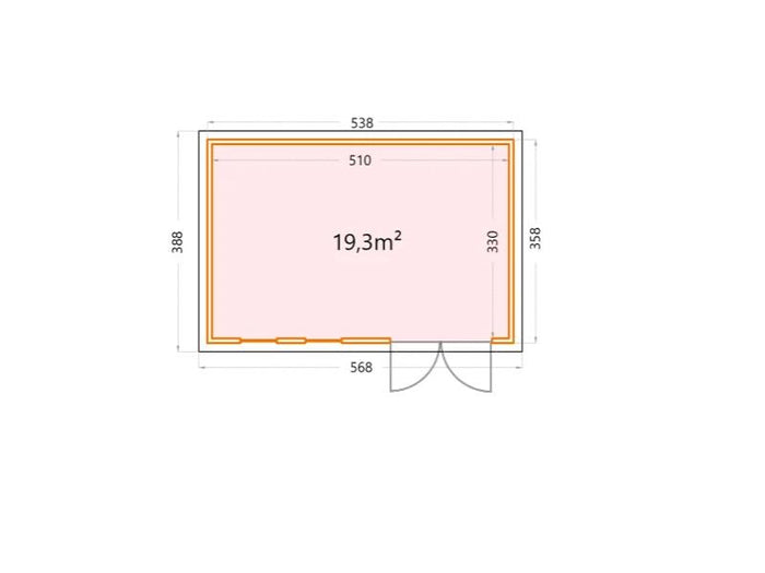 Telluria Metall-Gerätehaus Luminato 5436+, Komplett Weiß, inkl. 2 bodentiefe Fenster