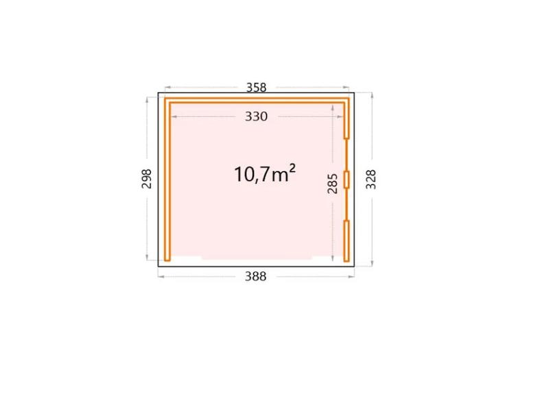 Telluria Metall-Pavillon Singolo 3630, Lichtgrau, inkl. 2 Fenster