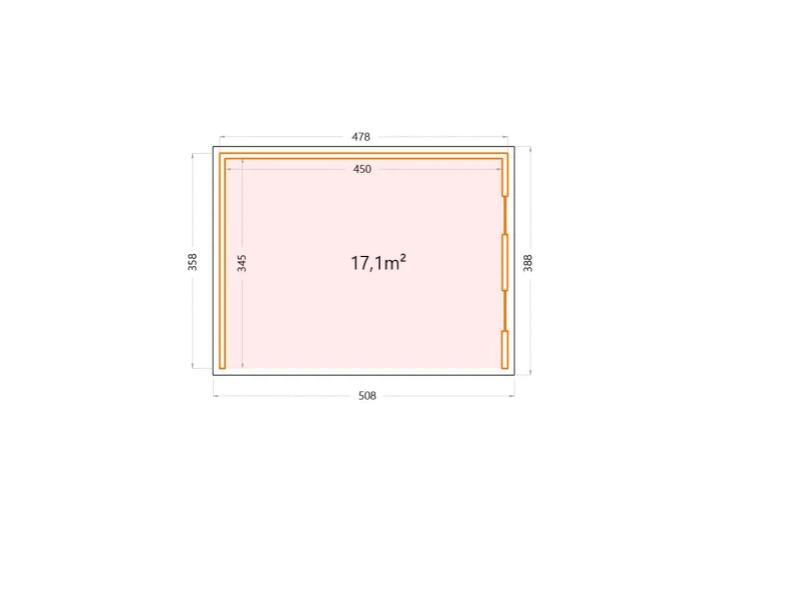 Telluria Metall-Pavillon Singolo 4836, Granitgrau, inkl. 2 Fenster