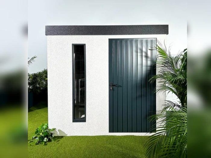 Urban One Gerätehaus Basic Typ 6, 490x256 cm, inkl. Überdachung links 2 m