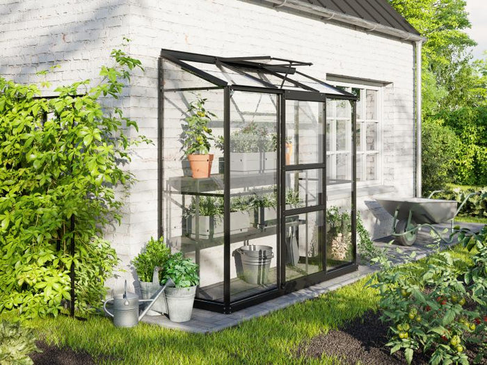 Vitavia Gewächshaus Ida 1300, 3mm ESG, Alu, Schwarz