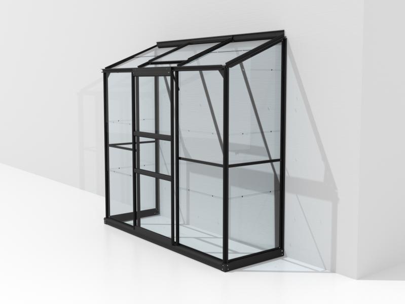 Vitavia Gewächshaus Ida 1300, 3mm ESG, Alu, Schwarz