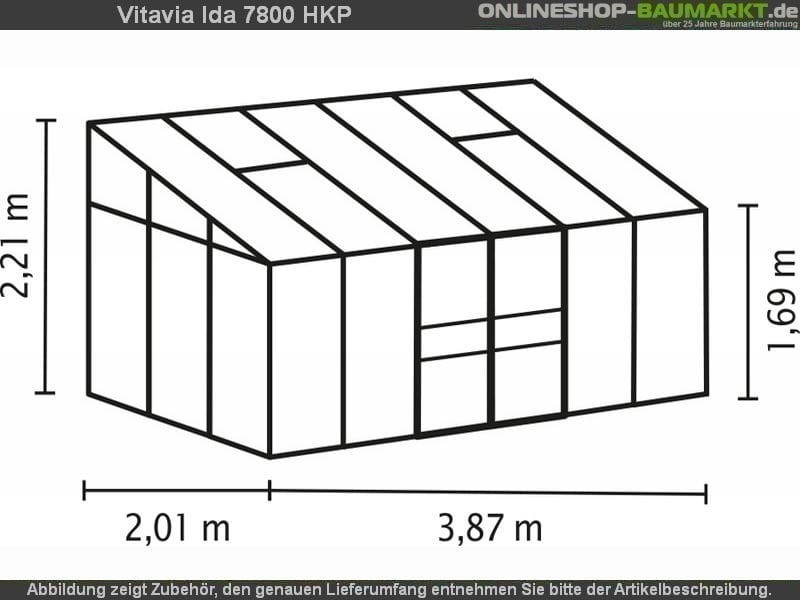 Vitavia Gewächshaus Ida 7800 HKP 6 mm dunkelgrün