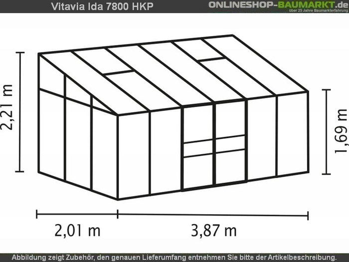Vitavia Gewächshaus Ida 7800 HKP 6 mm dunkelgrün