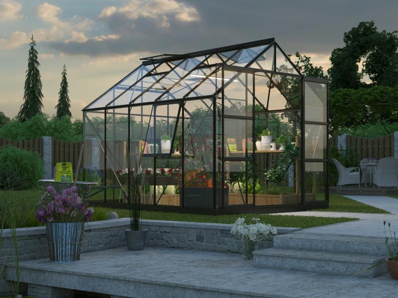 Vitavia Gewächshaus Jupiter 8300 Set ESG 3 mm Schwarz