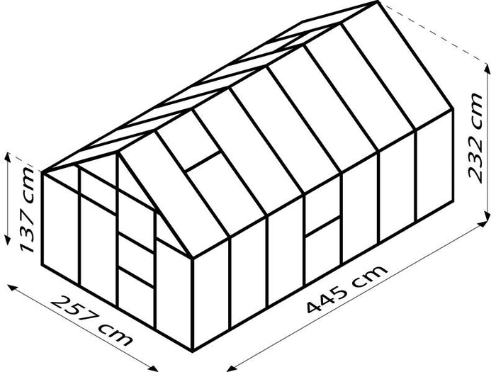 Vitavia Gewächshaus Meridian 1, 11500 ESG 3mm Alu