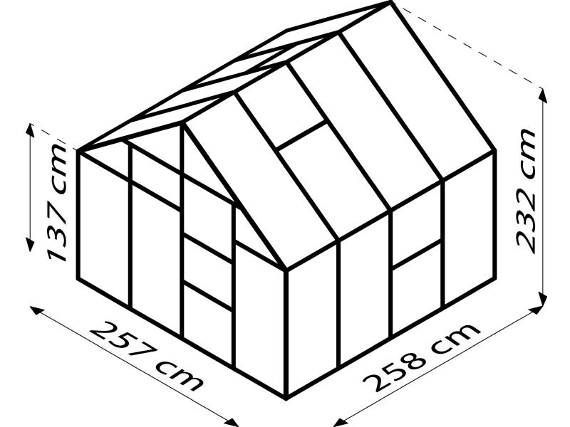 Vitavia Gewächshaus Meridian 1, 6700 HKP 4 mm, smaragd
