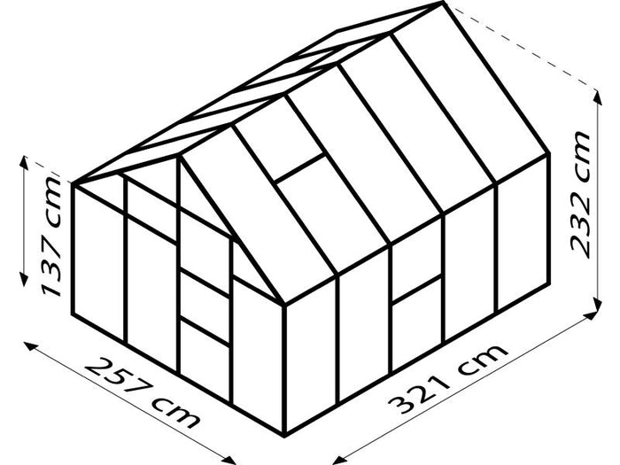Vitavia Gewächshaus Meridian 1, 8300 ESG 3mm , smaragd