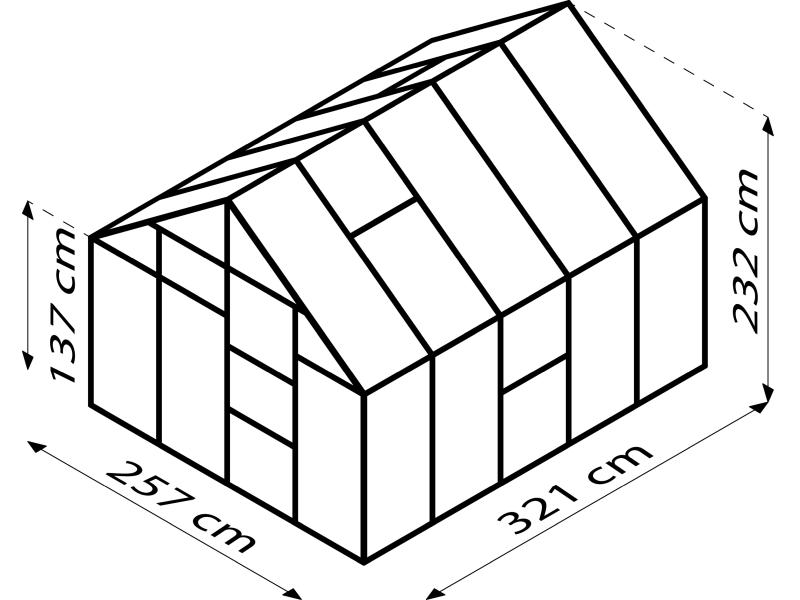 Vitavia Gewächshaus Meridian 1, 8300 HKP 4 mm Alu