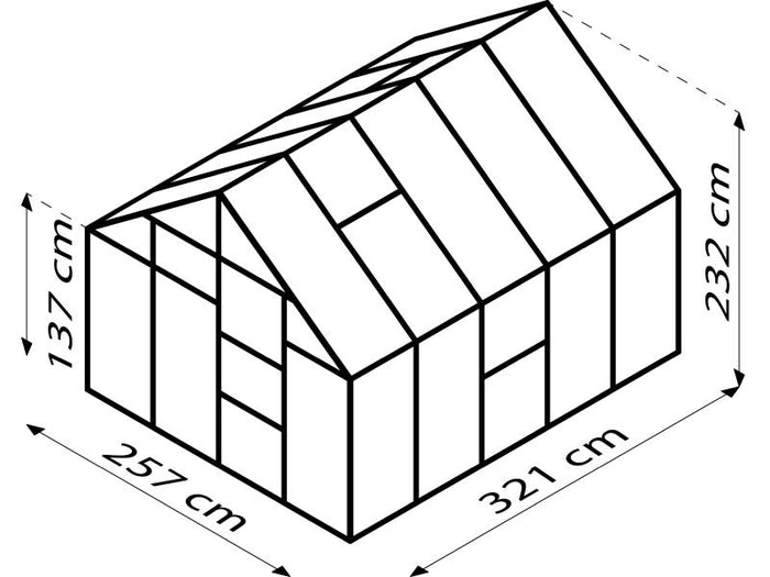 Vitavia Gewächshaus Meridian 1, 8300 HKP 4 mm Alu