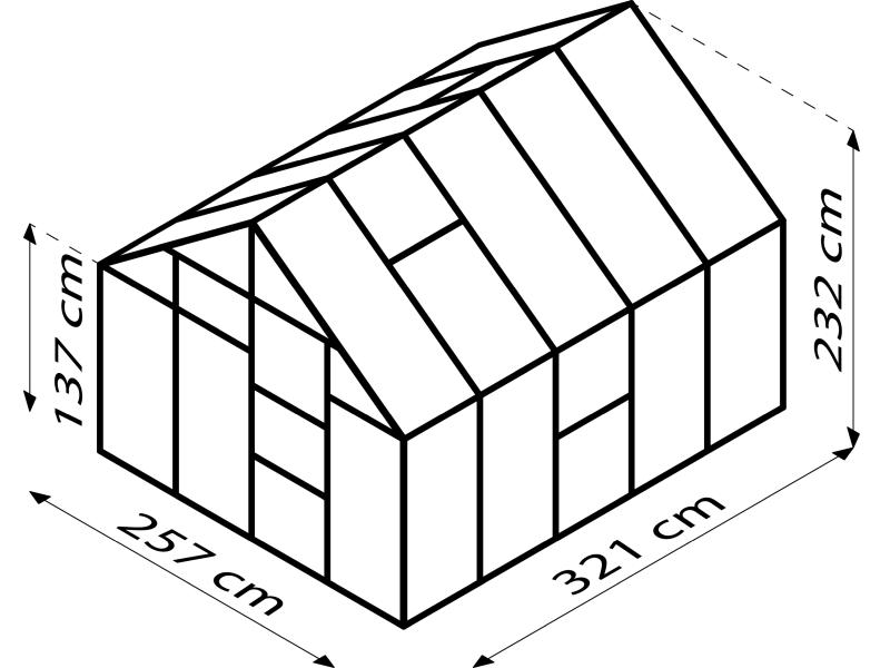 Vitavia Gewächshaus Meridian 1, 8300 HKP 4 mm, smaragd