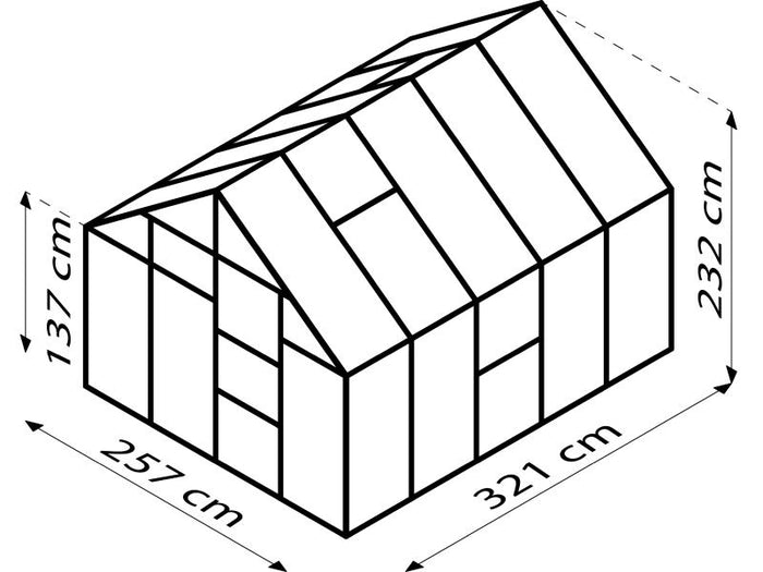 Vitavia Gewächshaus Meridian 1, 8300 HKP 4 mm, schwarz