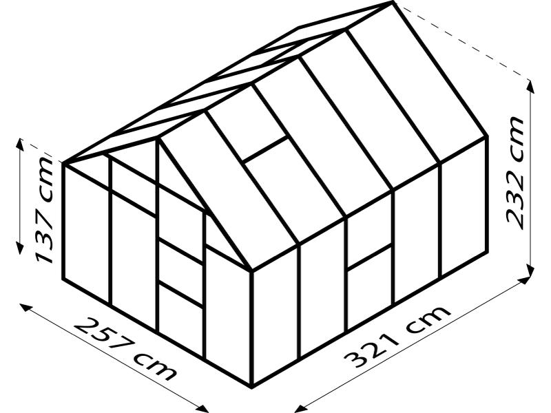 Vitavia Gewächshaus Meridian 1, 8300 HKP 6 mm, smaragd