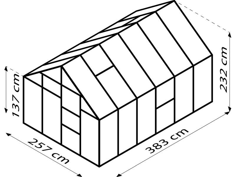 Vitavia Gewächshaus Meridian 1, 9900 ESG 3mm , smaragd