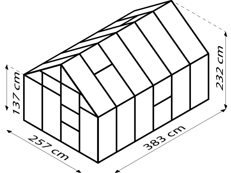 Vitavia Gewächshaus Meridian 1, 9900 HKP 4 mm Alu