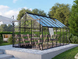 Vitavia Gewächshaus Meridian 2, 11500 ESG 3mm, schwarz, mit Doppelschiebetür