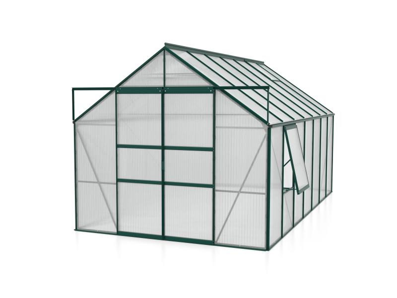 Vitavia Gewächshaus Meridian 2, 11500 HKP 4 mm, smaragd, mit Doppelschiebetür
